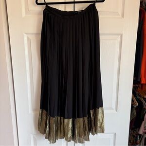 NWOT Derek Lam Black and Gold Maxi Skirt